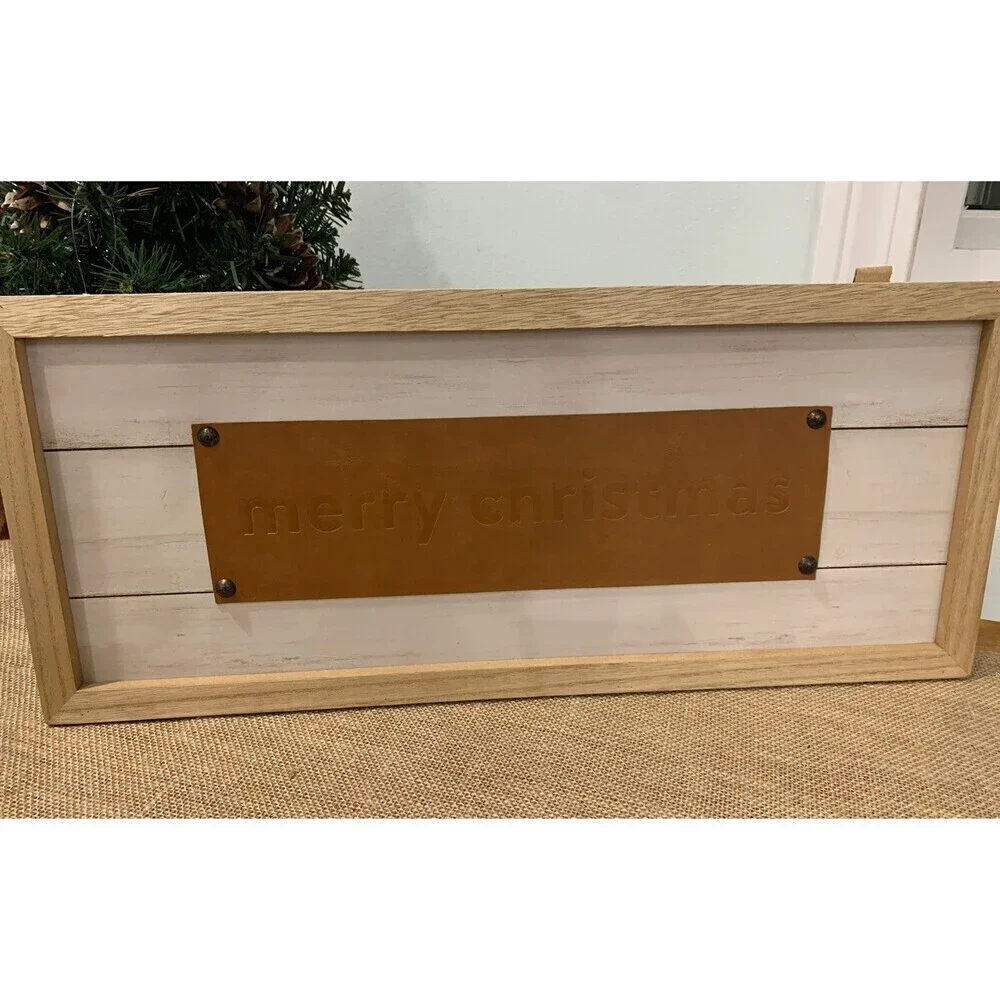 New Neutral Colors Merry Christmas Wooden Sign